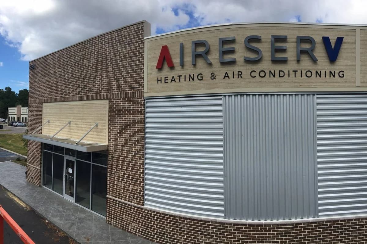 Imperial Sign Crafters commercial storefront signage for Aire Serv in Charleston SC
